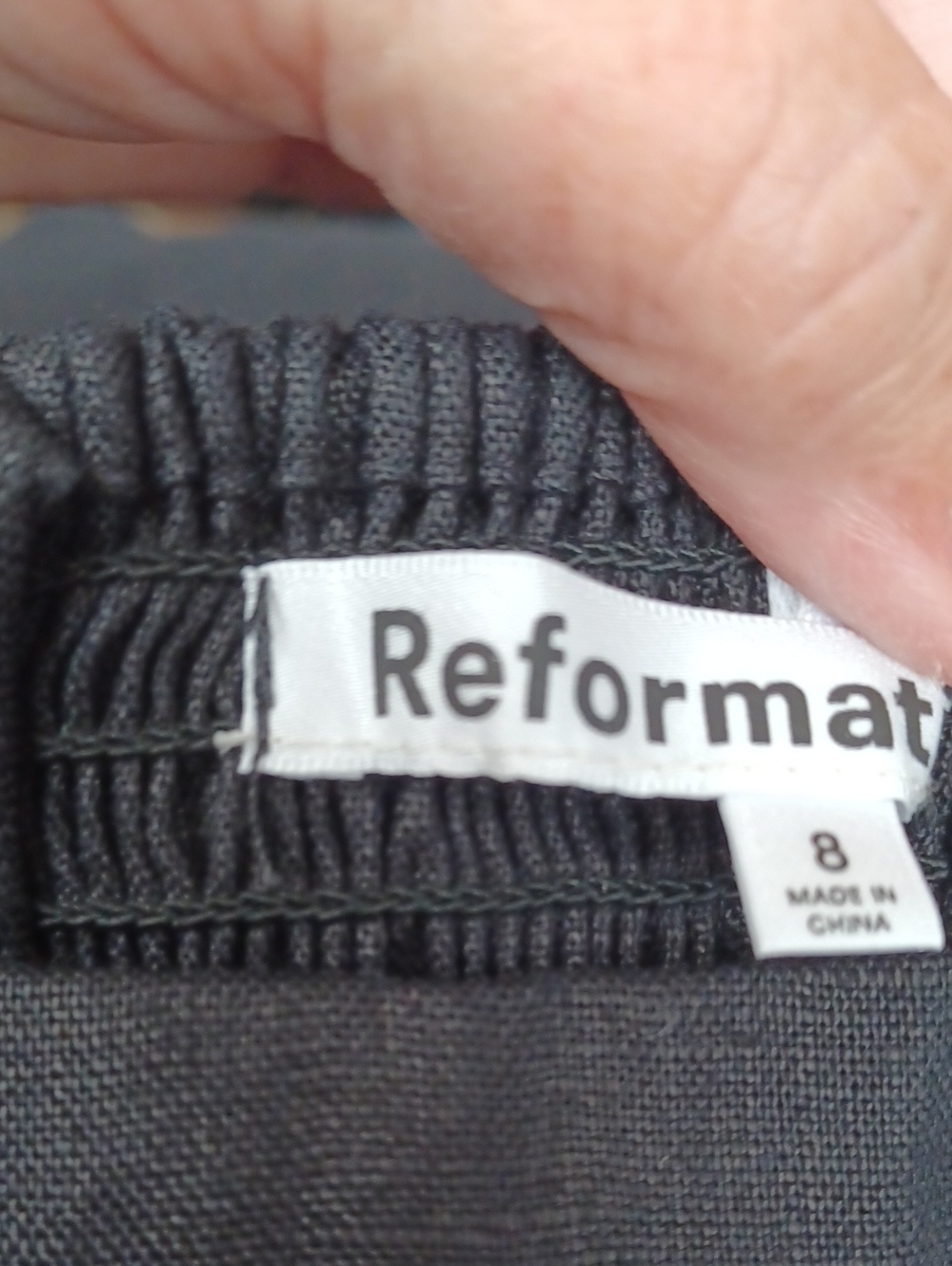 Reformation Black Linen Mini Dress.  Size 8.  Gathered Back With Zipper.  NWOT! - Picture 5 of 7